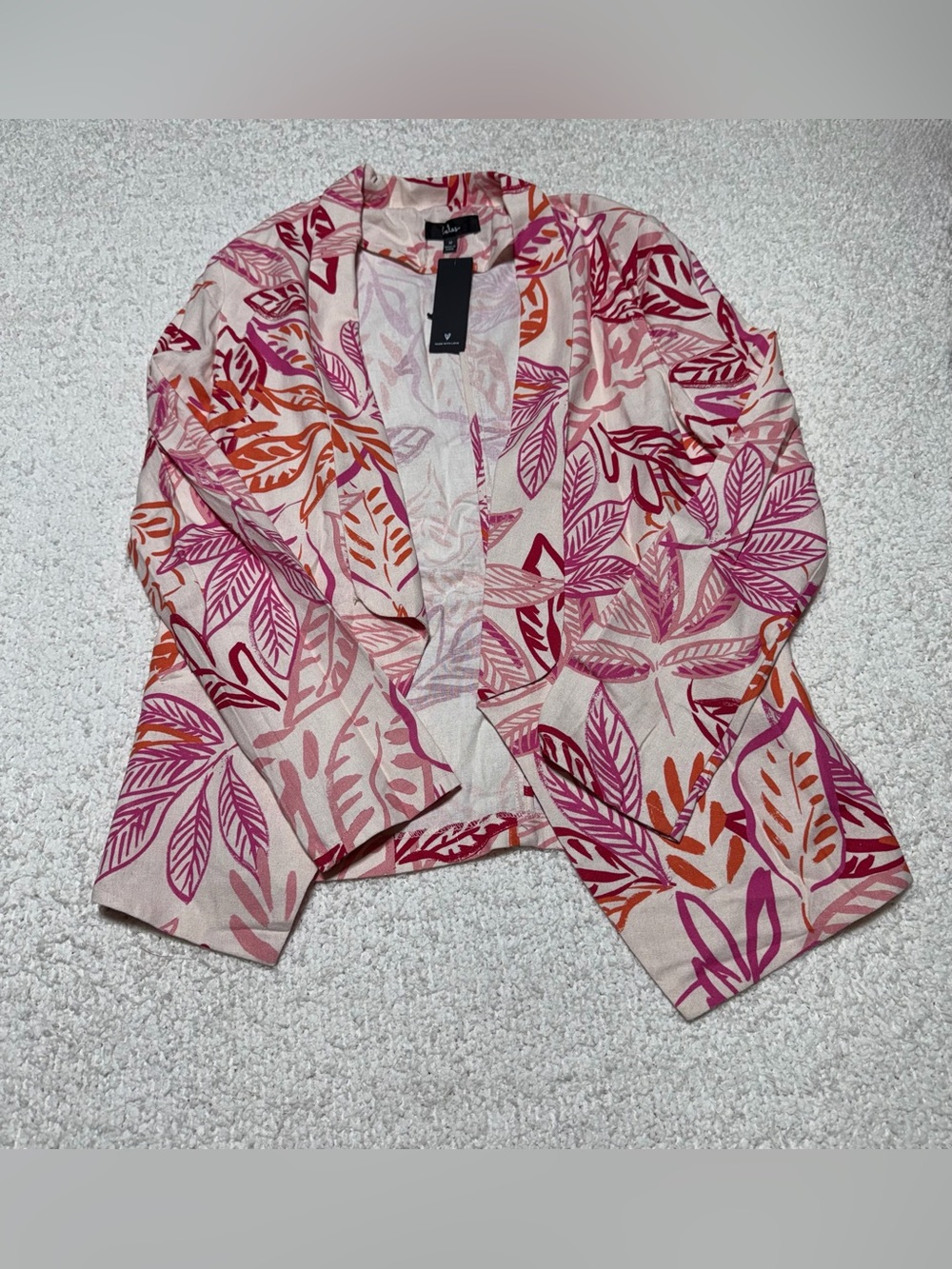 Lulus Tropical Floral Open Front Blazer Jacket Medium NWT